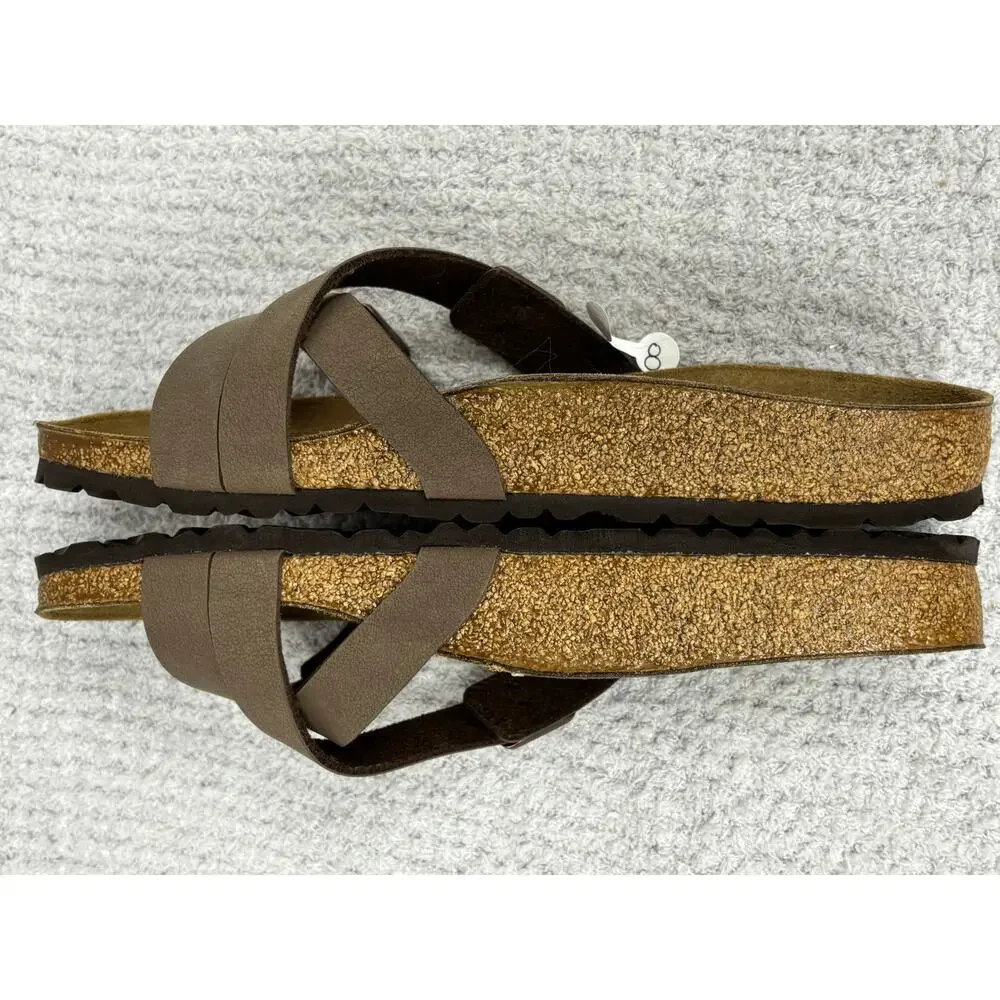 Birkenstock Brown Birko Flor Sandals Narrow Fit Size 8 AS IS #79753